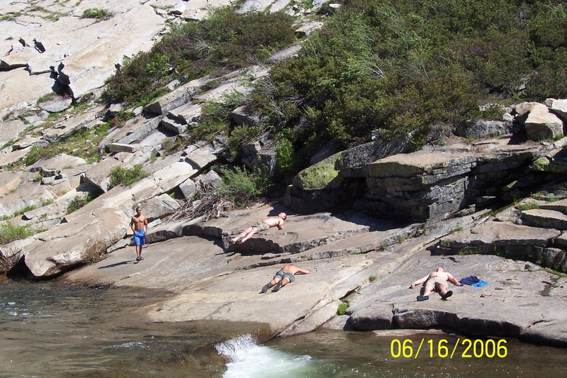 Stanislaus River granite slabs — Kegger Backpack swimming area